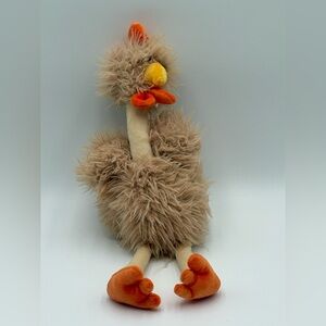 Plush Chicken Stuffed Animal Walmart Shaggy Brown Farm Hen Long Legs 20” toy